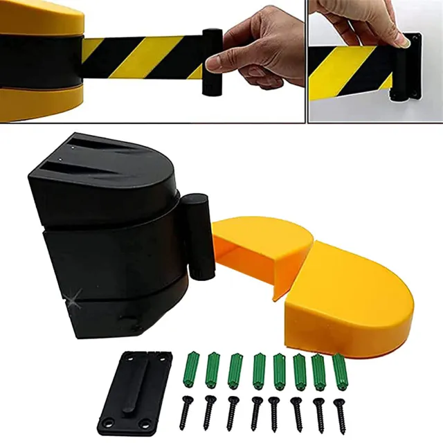 Retractable Warning Sign Belt 10m Barrier Tape Security Safety Crowd Control NEW