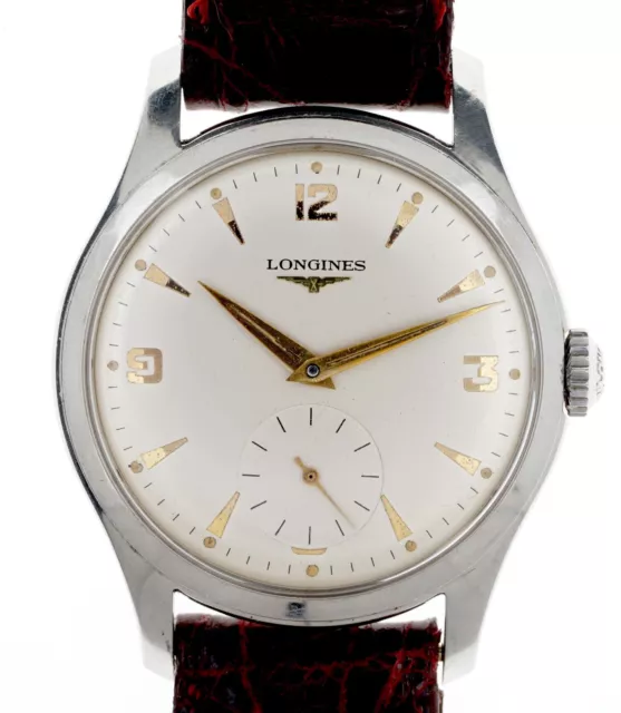 Longines 1955 Gents Vintage Stainless Steel Cal 12.68Z Wristwatch In Gwo