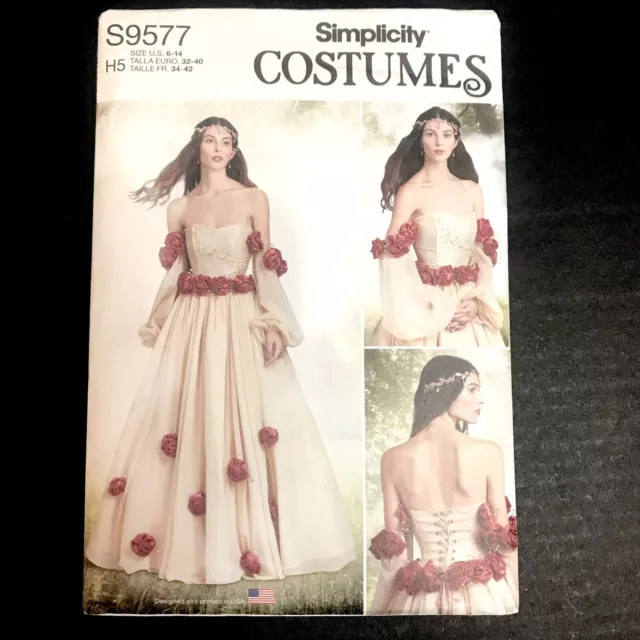Simplicity Women's Fantasy Cosplay Costume Gown Sewing Patterns, Sizes 14-22