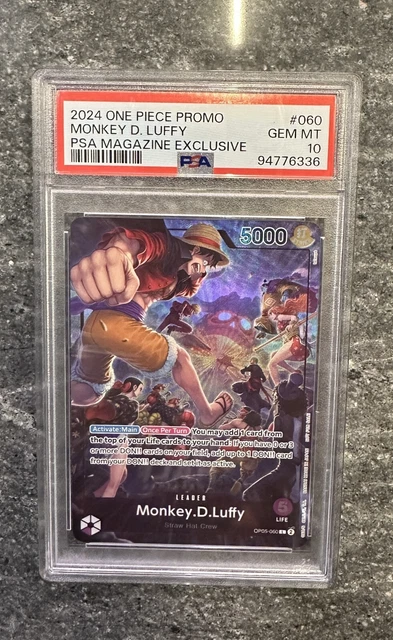 MONKEY D LUFFY PSA 10 OP05-060 PSA Magazine Exclusive One