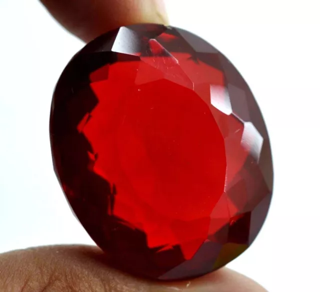 95.65 Ct. Large Red Topaz Oval Faceted Cut Loose Gemstone for Ring & Pendant