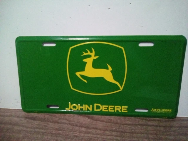 Hohn Deere Green License Plate Tractor Tag Deer Running
