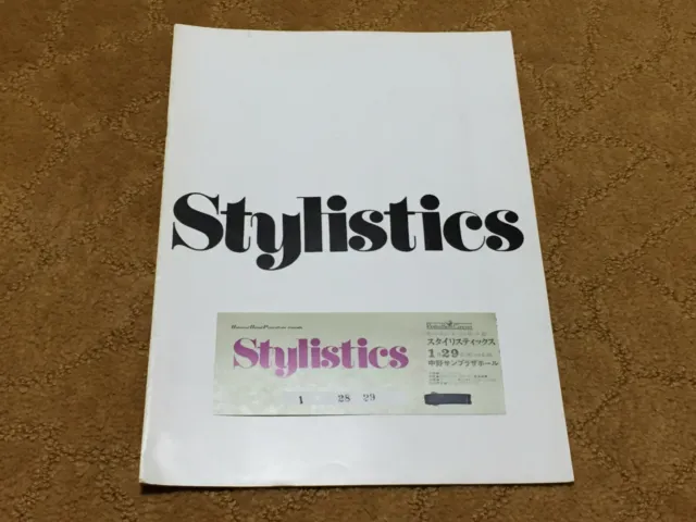 "Stylistics" Tourbook Japan Tour 1974 Booklet with Ticket