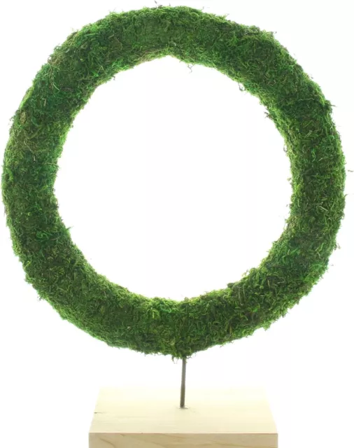 Dekoring Moos, Naturmoos getrocknet mit Holzfuß, Kranz Ring Maße: Ø 35 x H 43cm