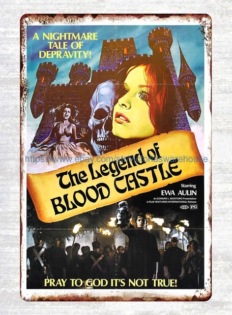 FEMALE BUTCHER LEGEND OF BLOOD CASTLE 1973 horror thriller movie tin sign