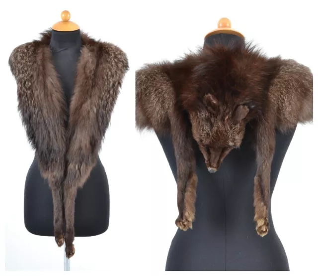 Z411 Silberfuchs Stola Pelzstola Echt Pelz Fuchs Kragen  - Silver Fox Fur Stole