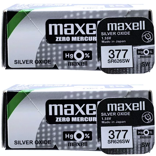 Maxell 377 SR626SW Silver Oxide 1.5V Watch Batteries QUANTITY 1-10