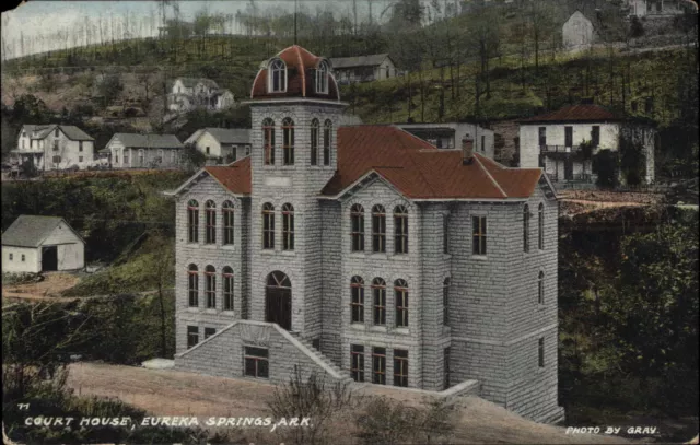 Eureka Springs Arkansas AR Court House c1910 Vintage Postcard