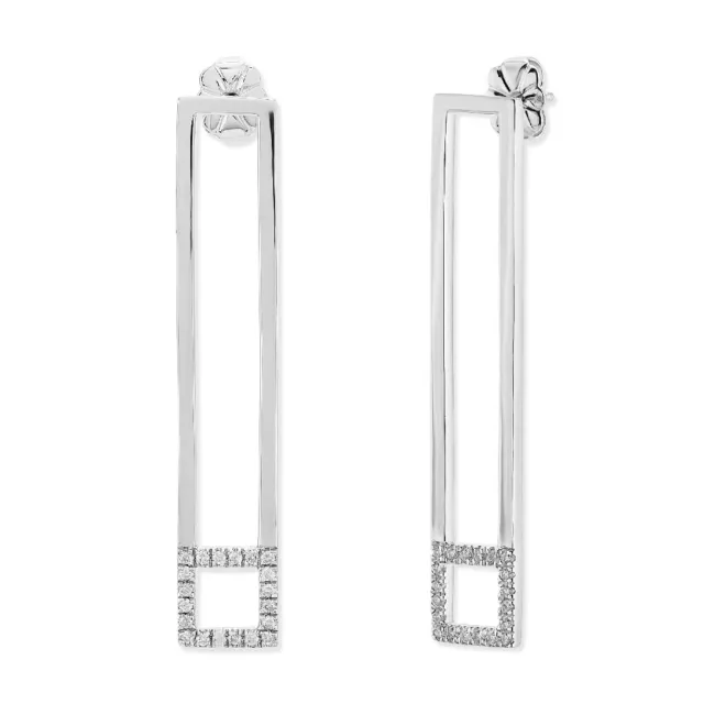Sterling Silver Round Lab Grown Diamond Fashion Drop Dangle Earrings For Women