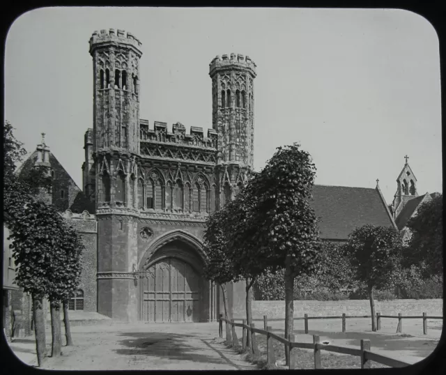 Glas magische Laterne Rutsche ST AUGUSTINES GATEWAY CANTERBURY C1890 ALTES FOTO