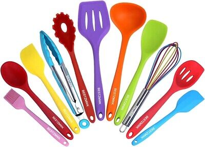 Juego de utensilios de cocina - 11 utensilios de cocina - cocina de silicona colorida
