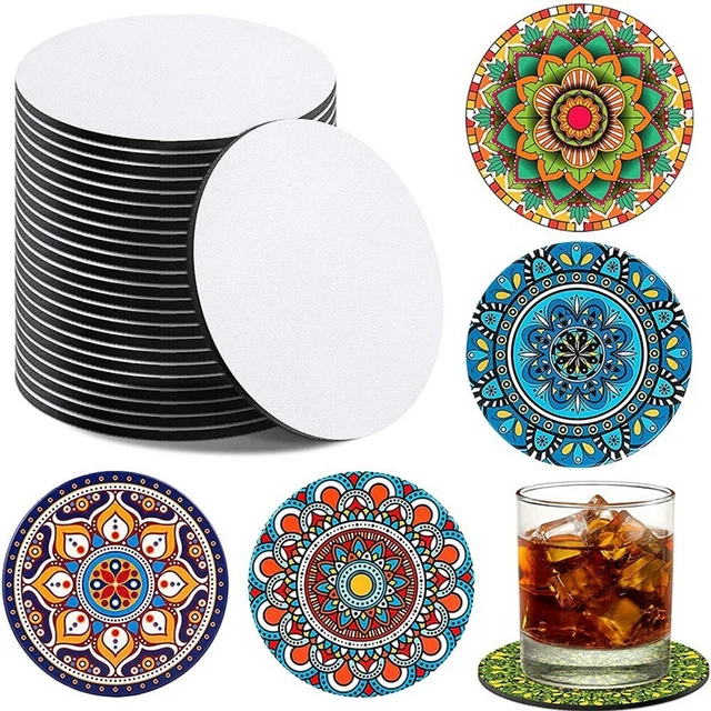 76 Pièces Ébauches Sublimation MDF - Porte-Clés, Tapis De Souris, Sous-Verres Et Plus Pour Projets DIY Personnalisés
