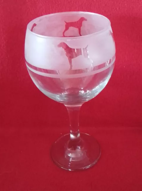Hand Etched Gin glass Balloon, GSP, German shorthaired pointer, pointer, gift