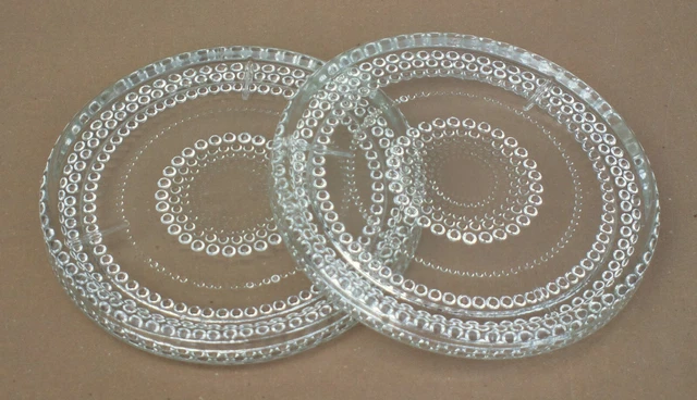 Lot De 2 Anciens Dessous De Bouteille En Verre Pressé Art Déco - Occasion, Style Vintage