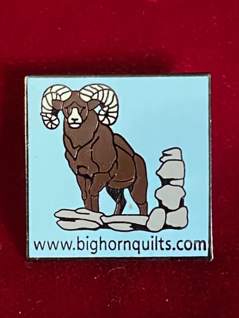 Big Horn Quilts Ram Sheep Cloisonné Enamel Tie Lapel Pin Hobby Quilting 1"