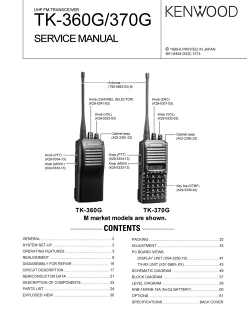 Service Manual-Anleitung für Kenwood TK-360 G, TK-370 G