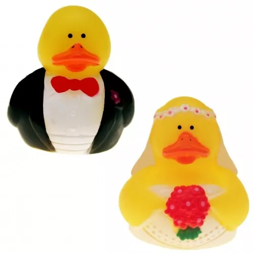 Badeente Brautpaar Ente Braut und Bräutigam Hochzeit Geschenk Bade Quietscheente