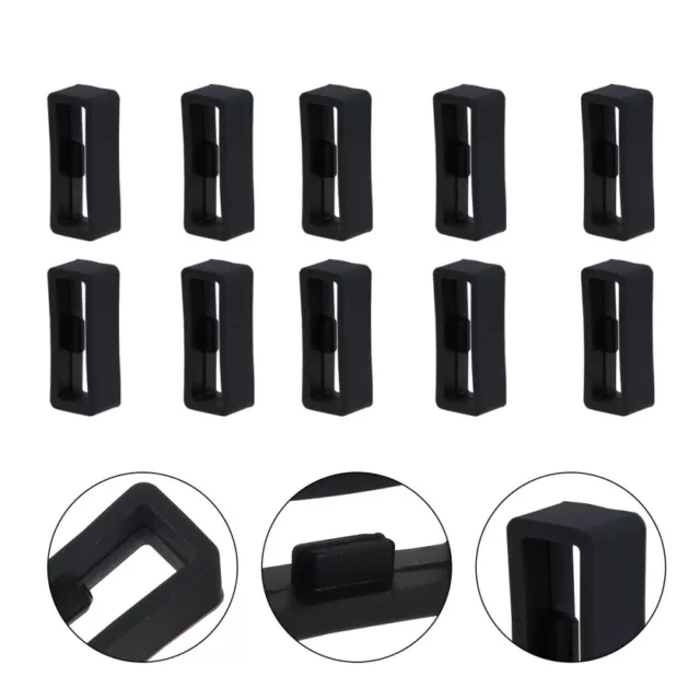 20 Pcs Watch Strap Clasp Locker Silicone Band Buckle Non-slip