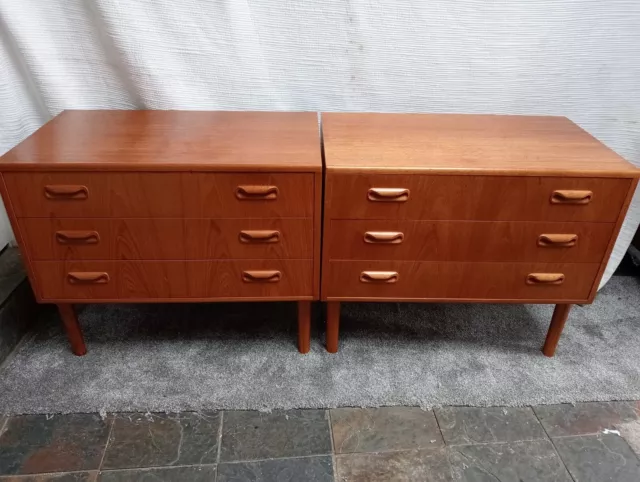 A Pair Of G Plan Mid Century Teak Draws On Wooden Legs *