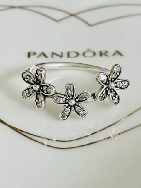 💜 PANDORA Silver Dazzling Daisy Flower Ring Size 54 💝 Wonderful Gift 🎁