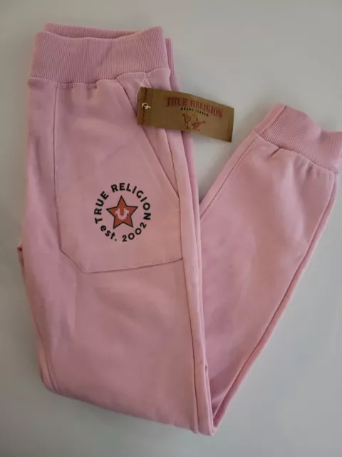 NWT True Religion Girls Pink Sweatpant SzM $59