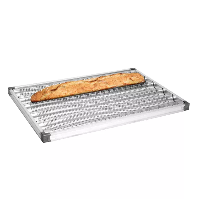 (10 Stück) Baguetteblech - 40 x 60 cm - mit 5 Mulden | GGM Gastro