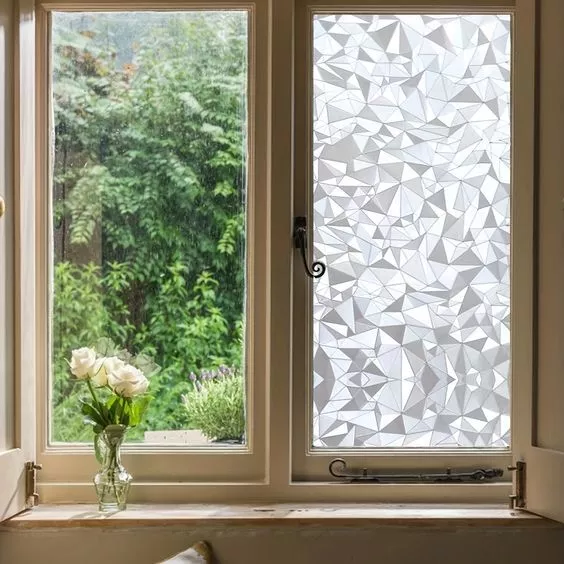 Diamond Geometry Window Film Privacy Glass Stickers for Bathroom Anti-UV Decor
