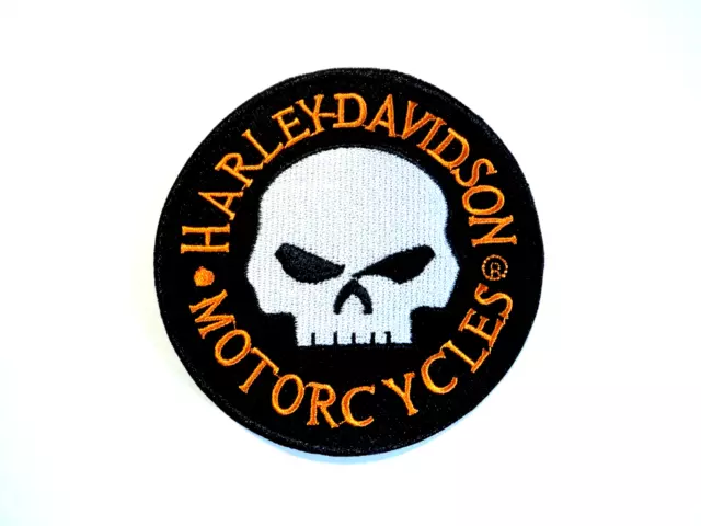 1x Harley Biker Skull Patches Embroidered Cloth Applique Badge Iron Sew On