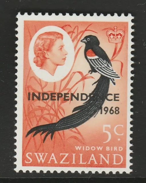 Swaziland 1968 QEII 5c with Inverted watermark SG 149w Mnh.