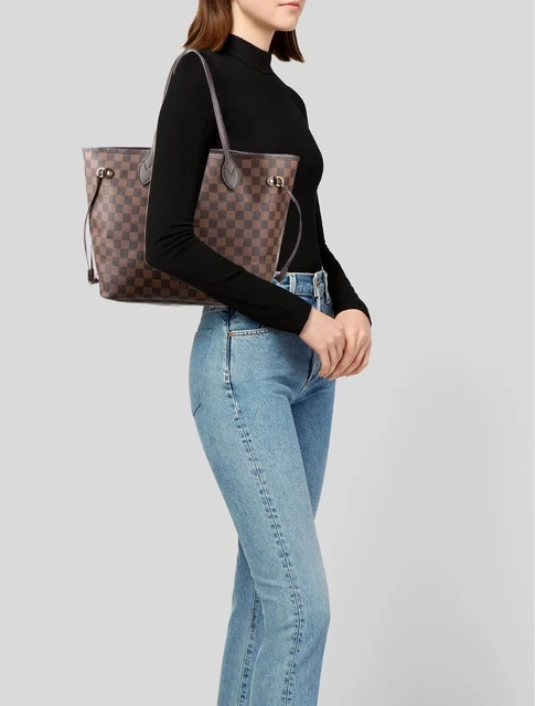 Louis Vuitton Damier Ebene Neverfull MM Tote Coated Canvas Shopping Bag No Pouch 2