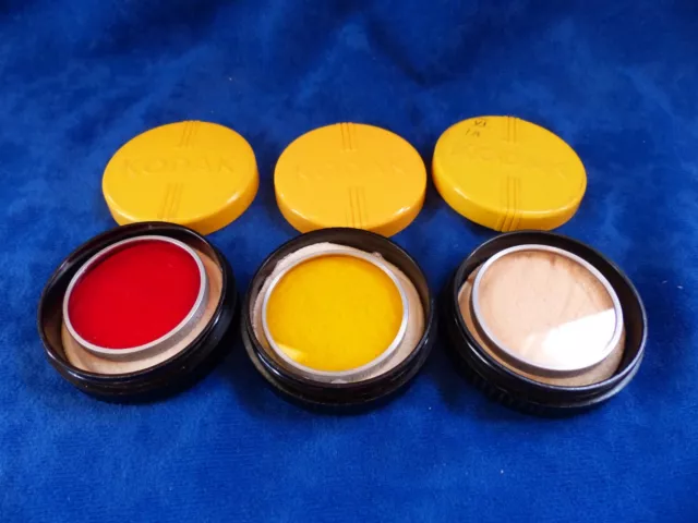 Vintage Kodak series VI filters in cases, skylight, G (amber),  F (red), cases