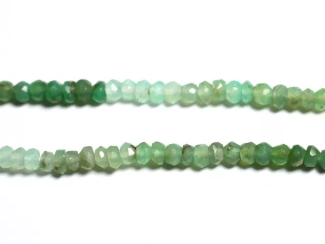 10pc - Perles de Pierre - Chrysoprase Rondelles Facettées 3x2mm - 4558550090607