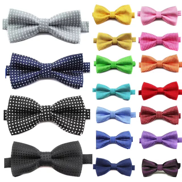 Baby Toddler Boys Pre Tied Jacquard Weave Spotty Formal Bow Tie Dickie Clip-On