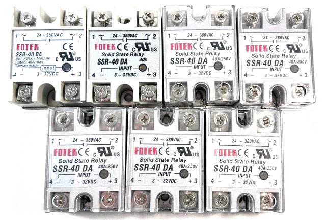 FOTEK SSR-40 DA 24V-380V 40A 250V Solid State Relay 3-32V DC to AC Lot of 7