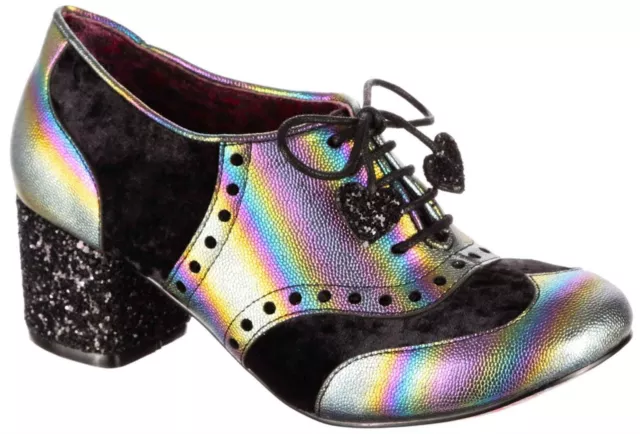 Irregular Choice Clara Bow Black Blue Multi Womens Heels Shoes