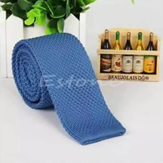 Fashion Mens Solid Casual Tie Knit Knitted Tie Necktie Narrow Slim Skinny Woven 3