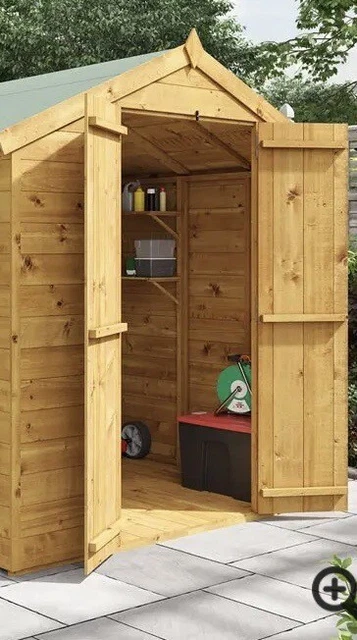 DOUBLE DOOR APEX WINDOWLESS SHED 10ft x 6ft - Excellent Condition 18 Months Old