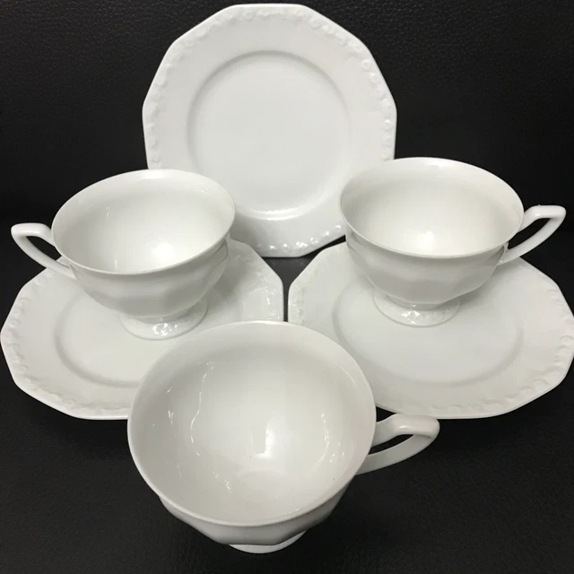 ROSENTHAL CLASSIC ROSE Collection White Monbijou Porcelain 3 Tea