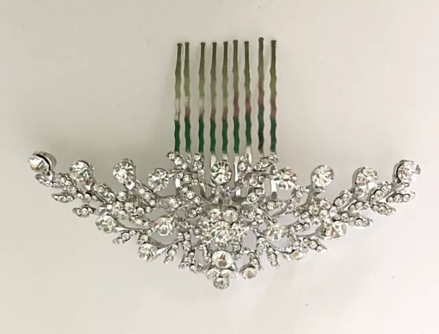 Crown Inspired Design Sparkling Bridal Hair Comb made with Rhinestones 3