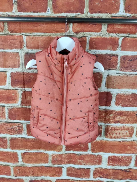 Baby Girls Coat Age 18-24 Months Mothercare Orange Padded Gilet Jacket Warm 92Cm