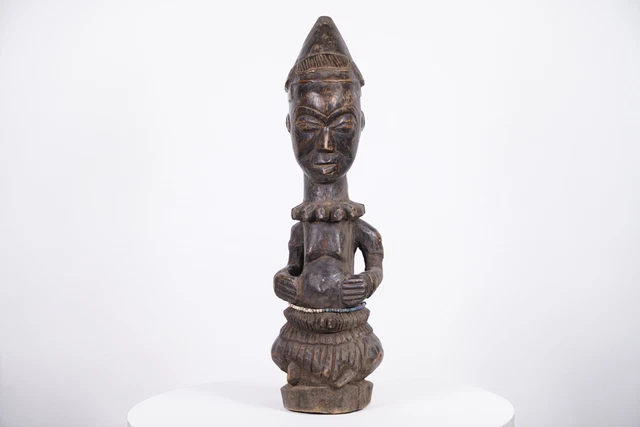 Seated Luba Figure 24" - DR Congo - African Tribal Art