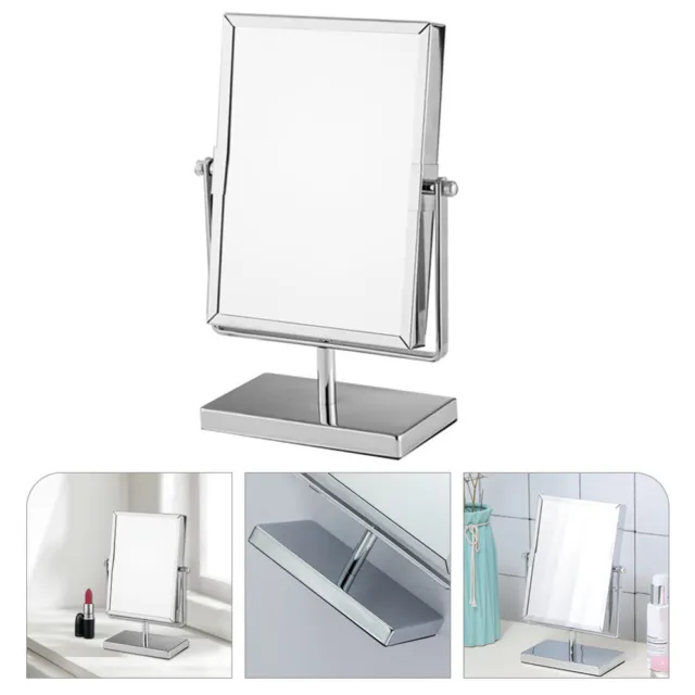 Soporte de mesa espejo de maquillaje 3x aumento doble cara soporte de metal