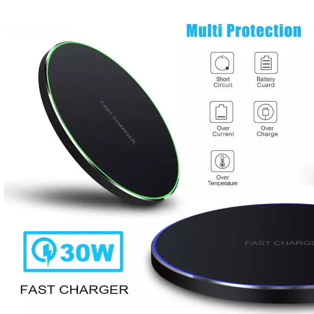 30W Wireless Charger Induktionsladegerät Ladestation für Apple iPhone 15 Samsung