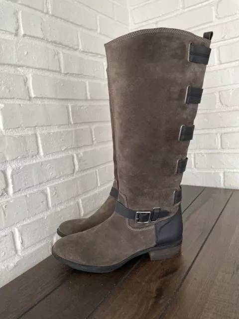 SOLE SOCIETY FRANZIE Suede Knee High Riding Tan Brown Boots Size 9