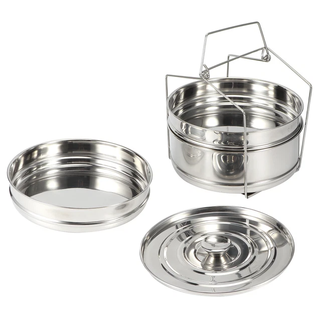 Juego de ollas apilables de acero inoxidable de 3 niveles cocina presión de alimentos GL
