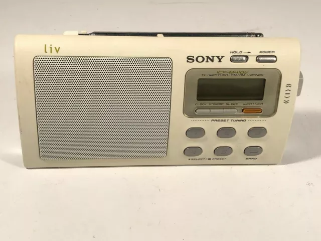 Sony Liv ICF-M410V Portable Horloge TV Radio Fm Am Temps Bande