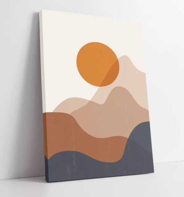 Boho Abstract Minimalist Sunset -Deep Framed Canvas Wall Art Picture Print