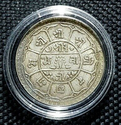 RARE 1968 NEPAL ONE MOHAR Silver Coin KM#651.2, Ø26mm(+FREE1 coin)#13498