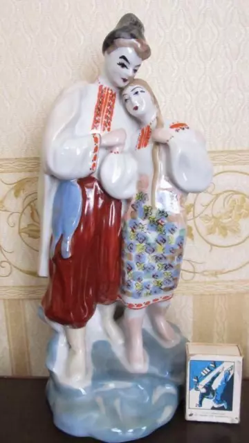 Couple d'amour ukrainien folklore URSS figurine en porcelaine soviétique...