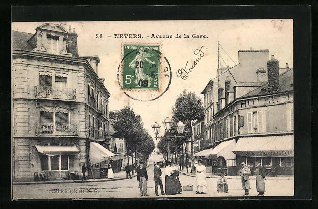 CPA Nevers, Avenue de la Gare 1908